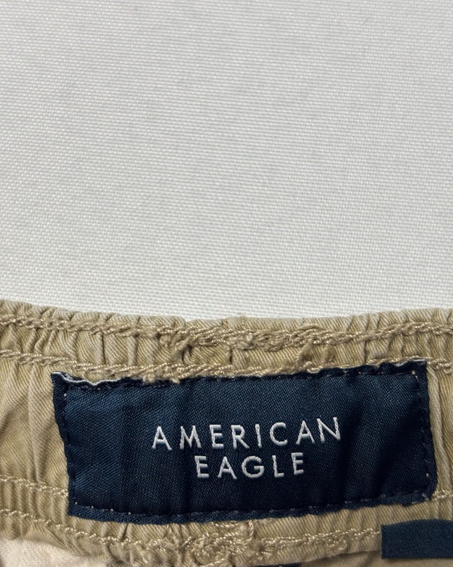 American Eagle Men's Khaki Chino Flex Drawstring Shorts