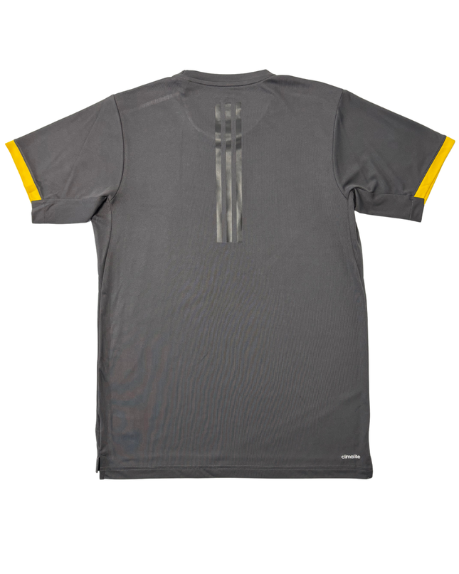 Adidas Climalite Performance Training Gray with Yellow Trim T-Shirt