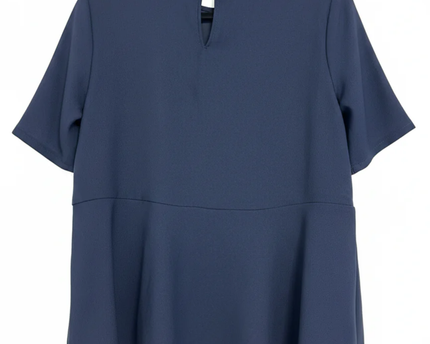 Tchibo Navy Blue Short Sleeve Peplum Blouse