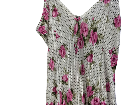PrettyLittleThing White/Pink Floral Pleated Midi Dress W/Tags