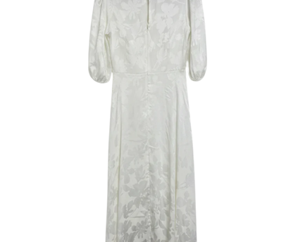 Calvin Klein White Floral Jacquard Wrap Midi Dress