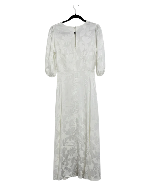 Calvin Klein White Floral Jacquard Wrap Midi Dress