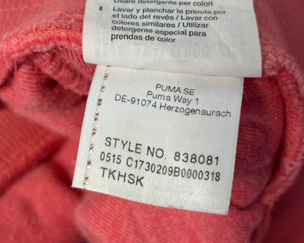 Puma Pink Velour Embroidered Crest Track Pants