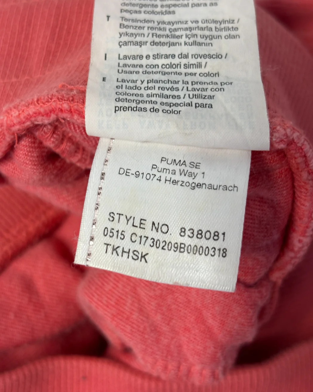 Puma Pink Velour Embroidered Crest Track Pants