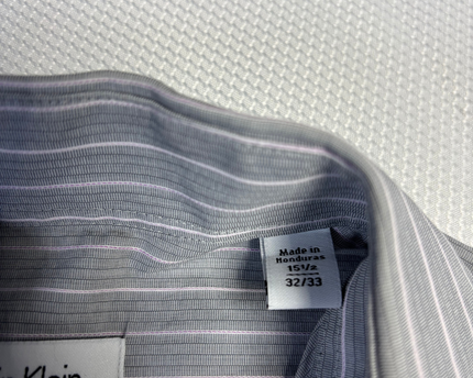 Calvin Klein Gray Striped Regular Fit Long Sleeve Shirt
