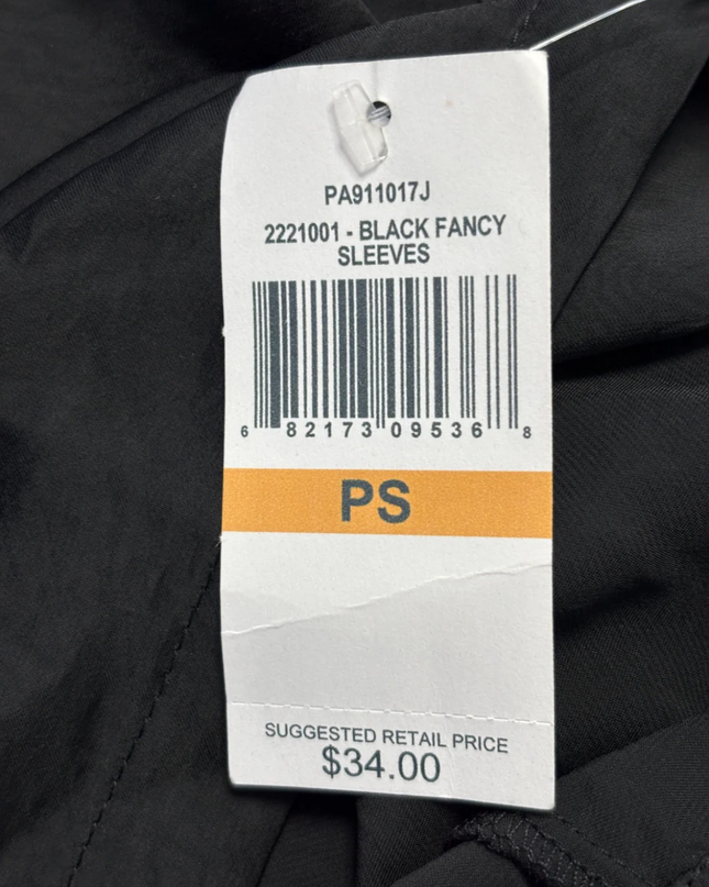 JohnPaulRichard Black Fancy Lace Sleeve Petite Blouse W/Tags