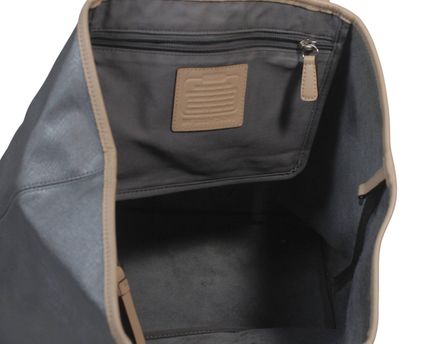 Coach Grey Metallic Crossgrain Leather Tote Bag
