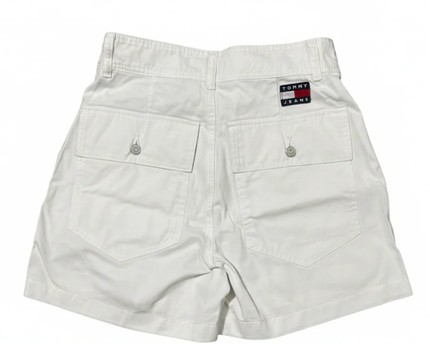 Tommy Jeans White High-Waisted Utility Cotton Shorts