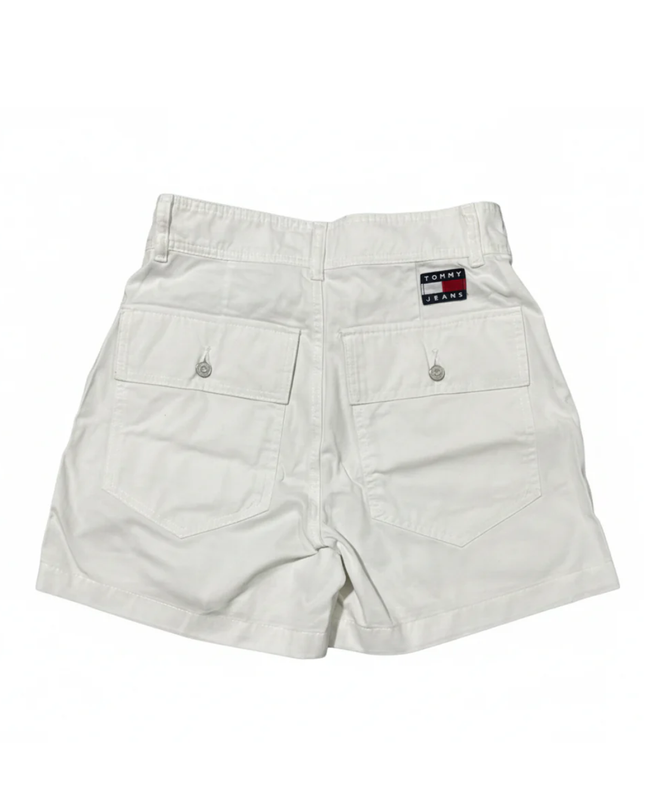 Tommy Jeans White High-Waisted Utility Cotton Shorts