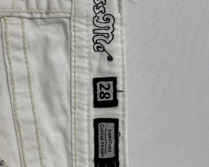 Miss Me White Distressed Embellished Skinny Jeans