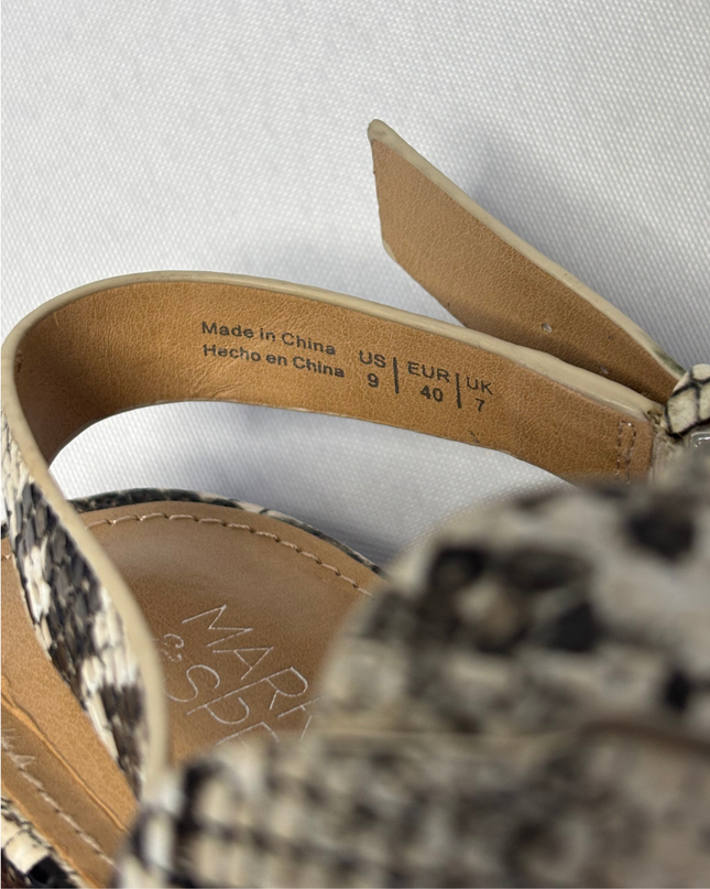 Market & Spruce Snakeskin Braided Block Heel Sandals
