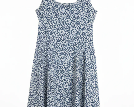 DON'T CALL ME Jennyfer Blue and White Floral Skater Dress