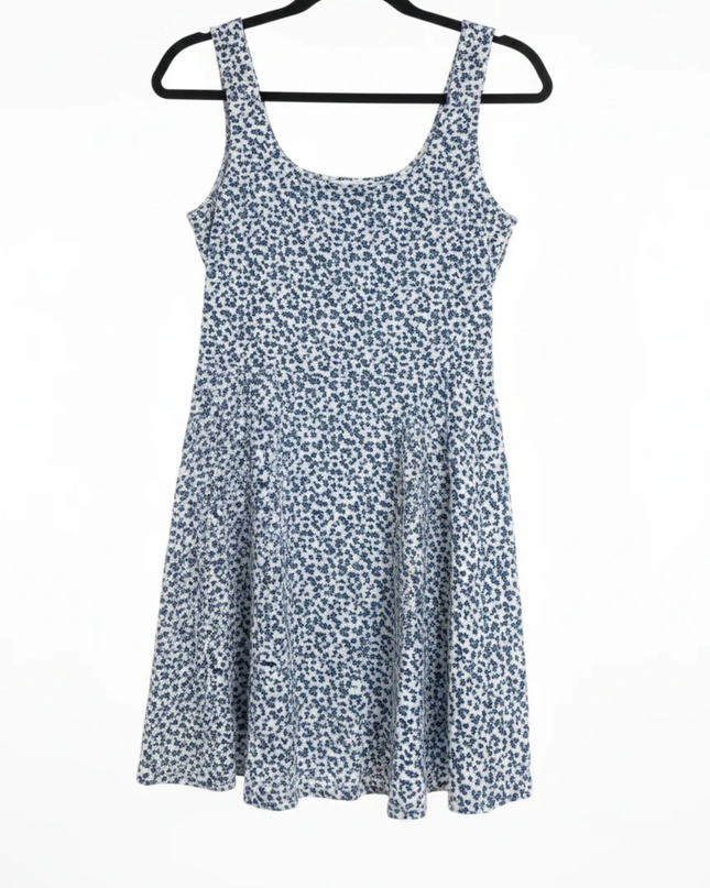 DON'T CALL ME Jennyfer Blue and White Floral Skater Dress