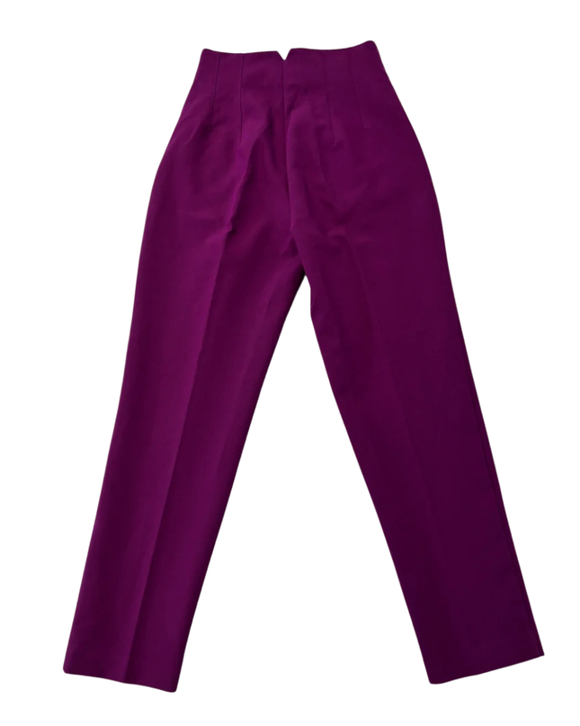 ZARA Purple High-Waisted Straight Leg Trousers