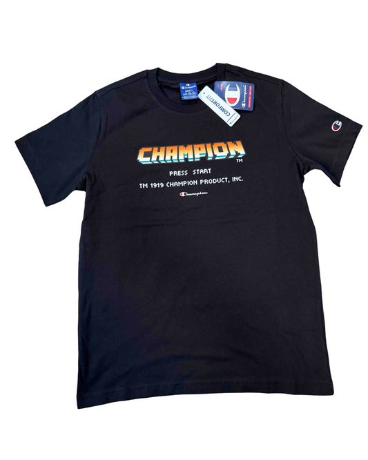 Champion 8-Bit Pixel “Press Start” Black Graphic T-Shirt - S | With Tags