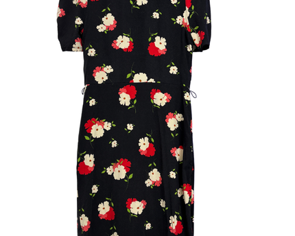 Phase Eight Black Floral Wrap Midi Dress