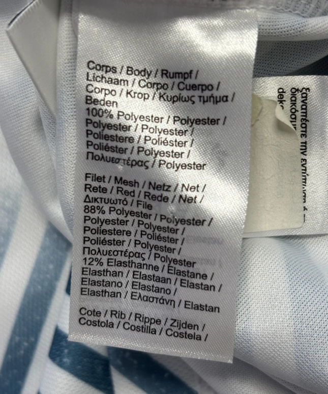 Lacoste White/Blue striped Sleeveless Polo Sport Dress
