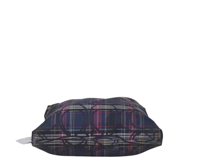 Coach Navy Blue Plaid Shoulder Bag