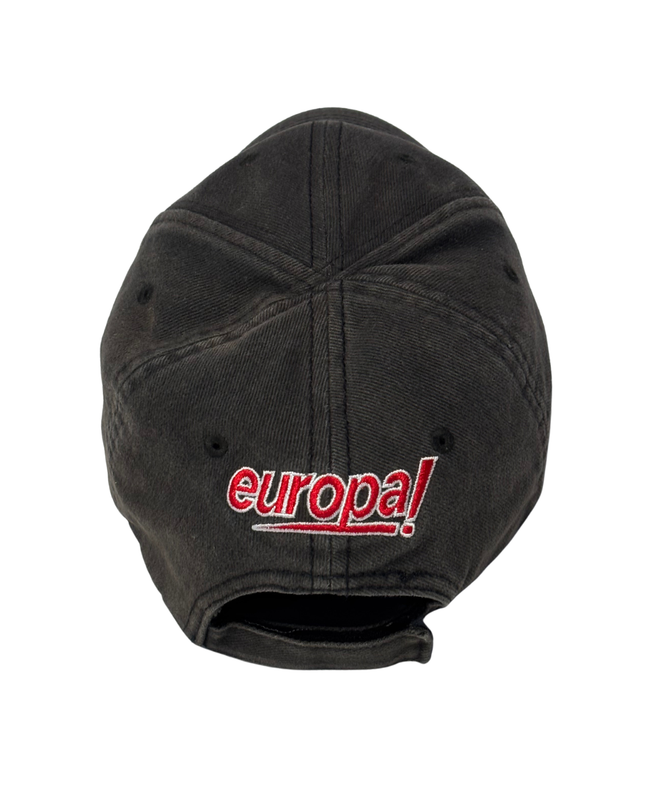 Balenciaga Black Europa! Embroidered Faded Denim Cap