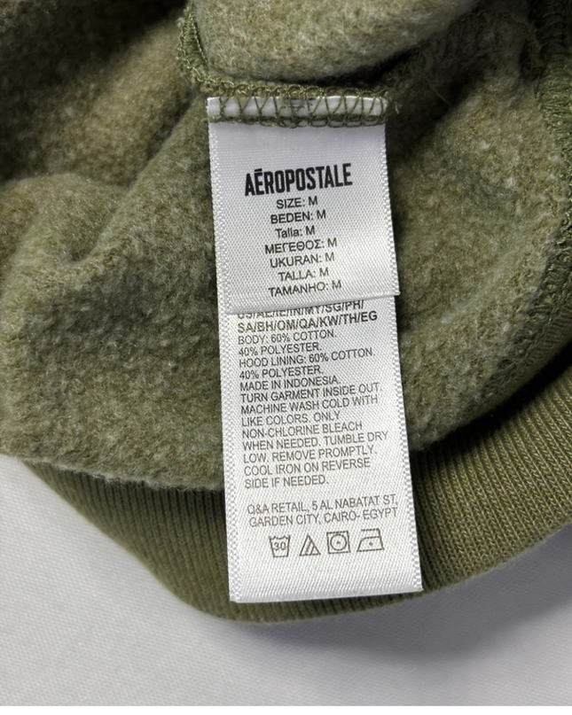 Aéropostale Olive Green Graphic Pullover Hoodie