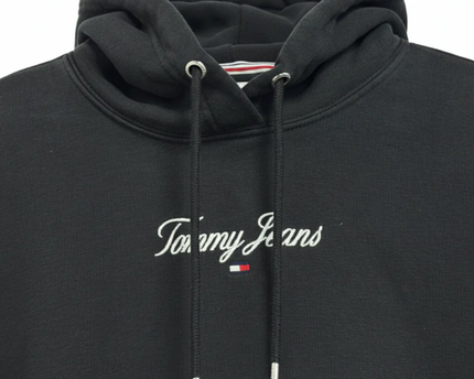 Tommy Jeans Black Cropped Logo Hoodie
