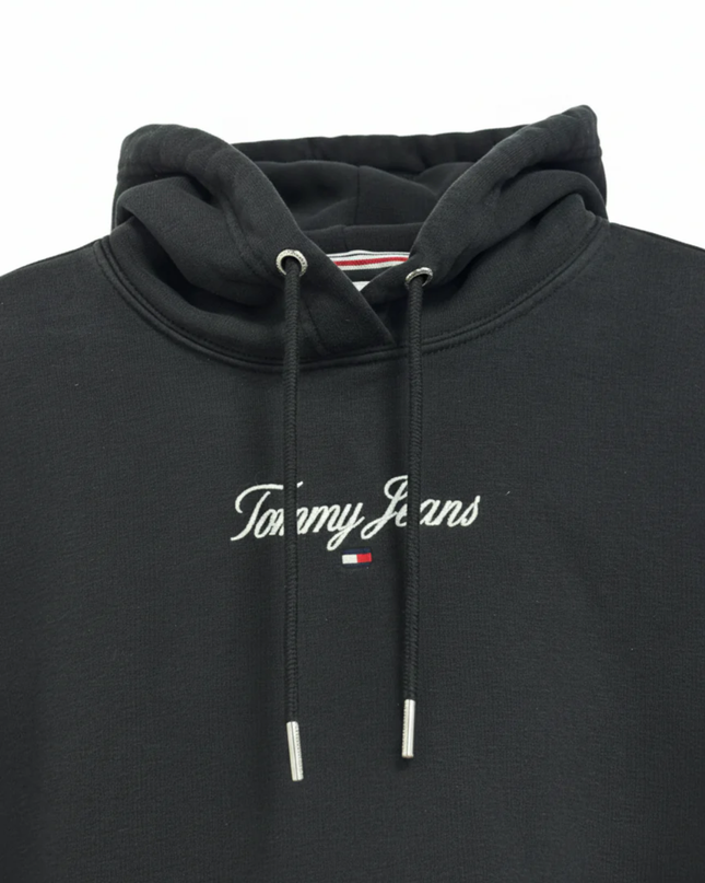 Tommy Jeans Black Cropped Logo Hoodie