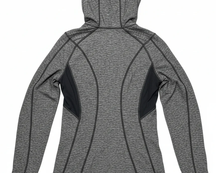 Lululemon Grey Heathered Asymmetrical Zip Running Hoodie