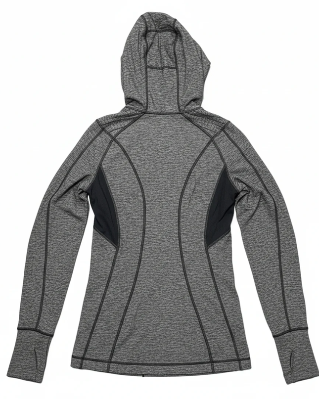Lululemon Grey Heathered Asymmetrical Zip Running Hoodie