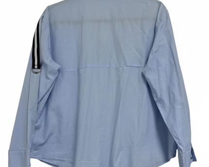 Zara Basic Light Blue Striped Shoulder Cotton Shirt