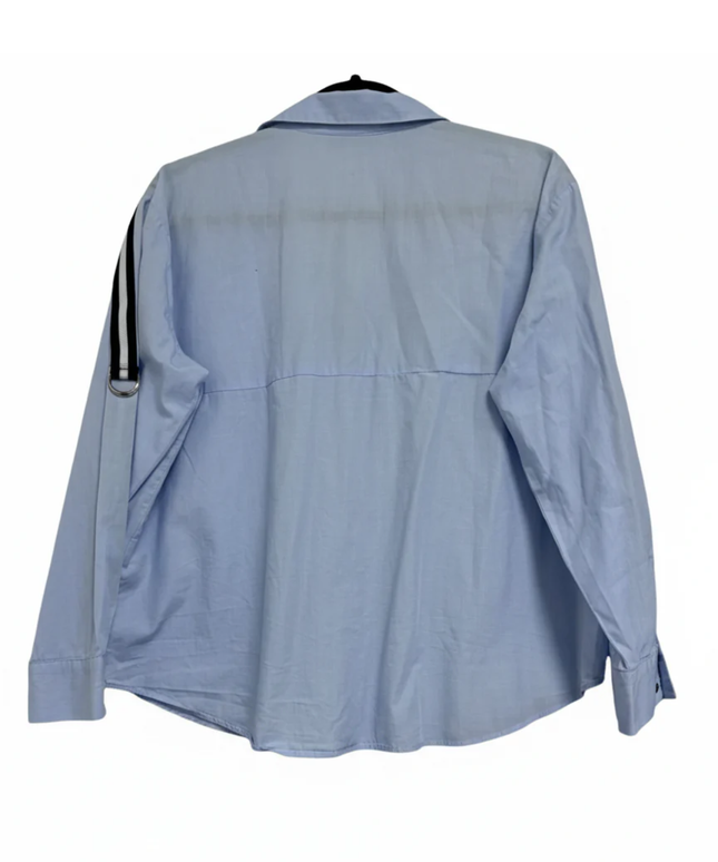 Zara Basic Light Blue Striped Shoulder Cotton Shirt