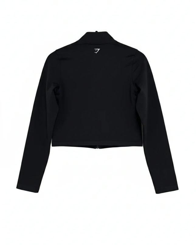 Gymshark Black Zip-Up Cropped Sports Jacket