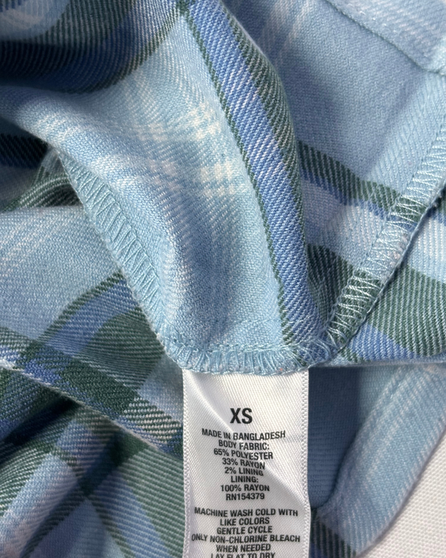 Aeropostale Blue Plaid Smocked Back Mini Cami Dress
