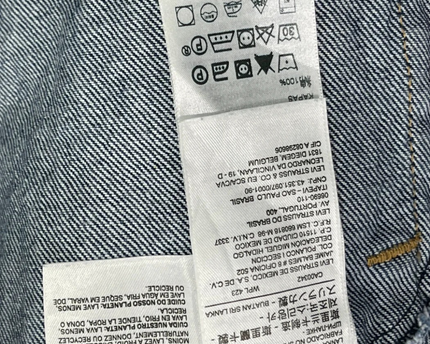 Levi's Blue Denim Trucker Jacket with Sporty Striped Ribbed Trim