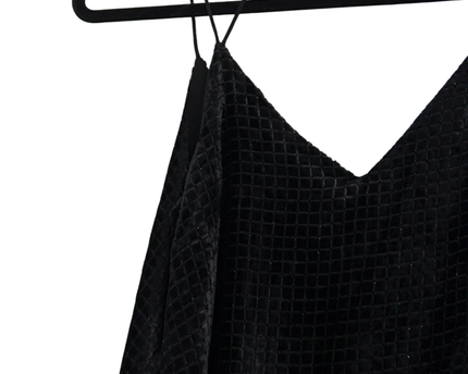 MNG Black Shimmer Textured Cami Top