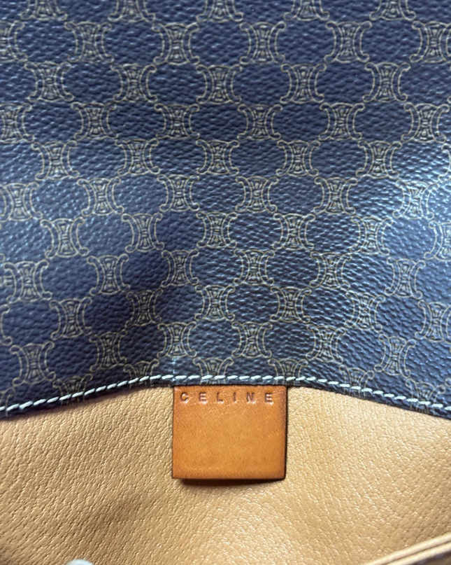 Celine Brown Macadam Monogram Crossbody Bag