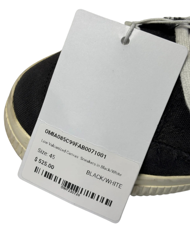 Off-White Black Low Vulcanized Canvas Sneakers W/Tag & W/Box