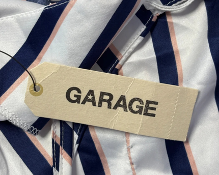 Garage Navy/White Striped Satin Cami Top W/Tags