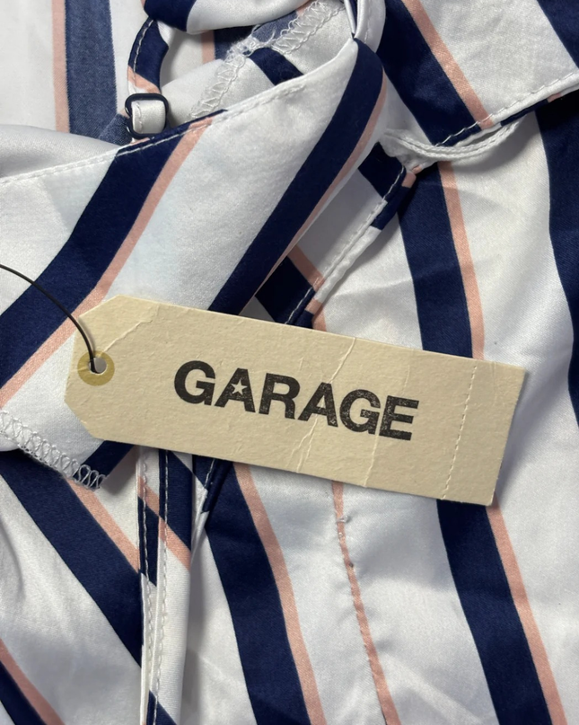 Garage Navy/White Striped Satin Cami Top W/Tags