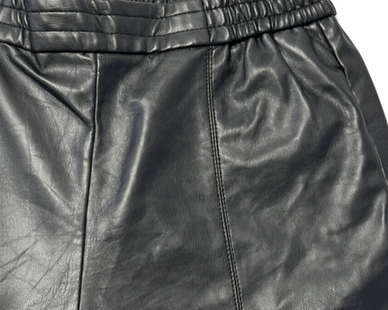 Zara Black Faux Leather Jogger Pants