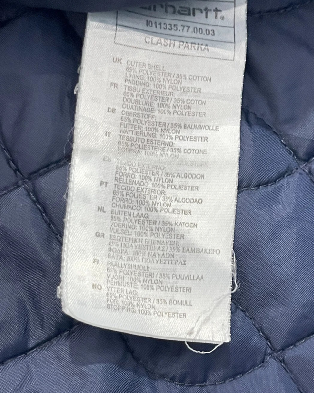 Carhartt Blue Clash Parka Hooded Jacket