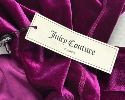Juicy Couture Purple Velvet Cropped Zip-Up Hoodie