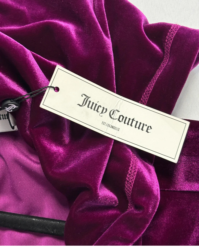 Juicy Couture Purple Velvet Cropped Zip-Up Hoodie