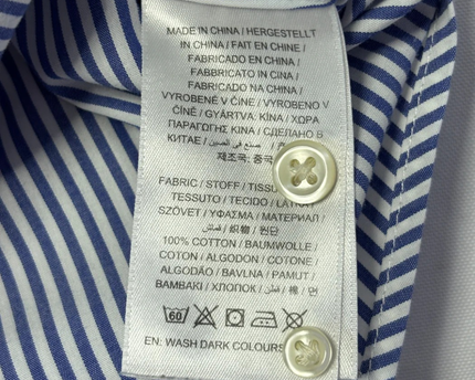 GANT Blue/White Striped Broadcloth Banker Slim Shirt