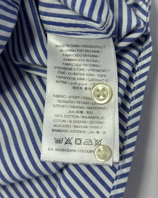 GANT Blue/White Striped Broadcloth Banker Slim Shirt
