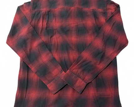Uniqlo Red & Black Plaid Flannel Button Down Shirt