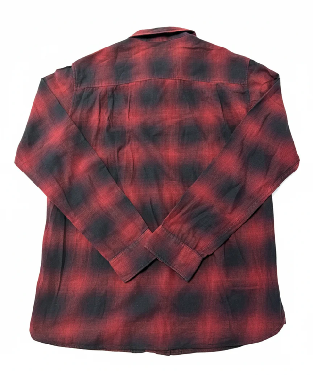 Uniqlo Red & Black Plaid Flannel Button Down Shirt