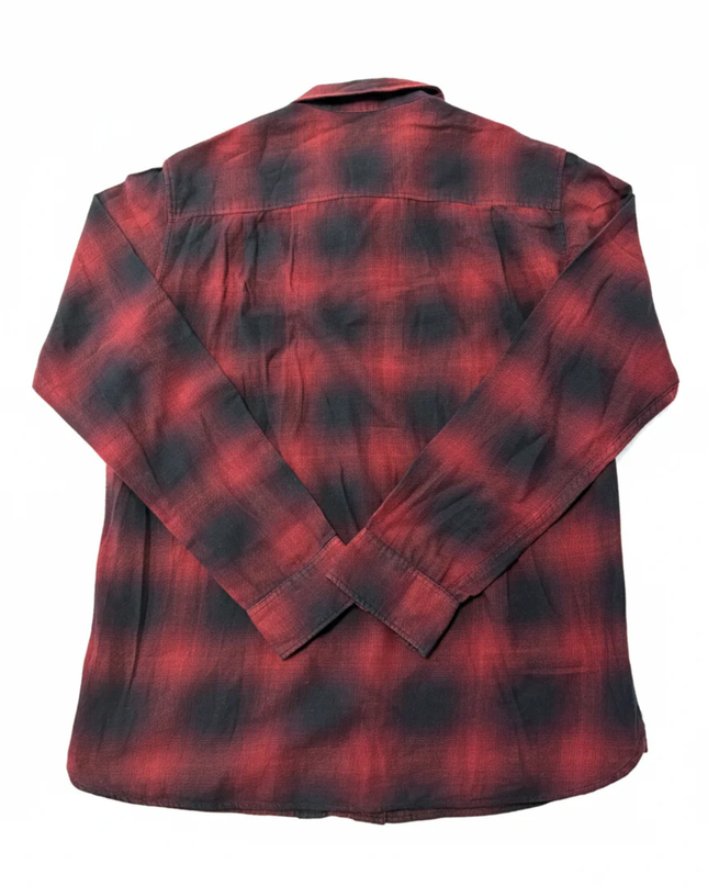 Uniqlo Red & Black Plaid Flannel Button Down Shirt