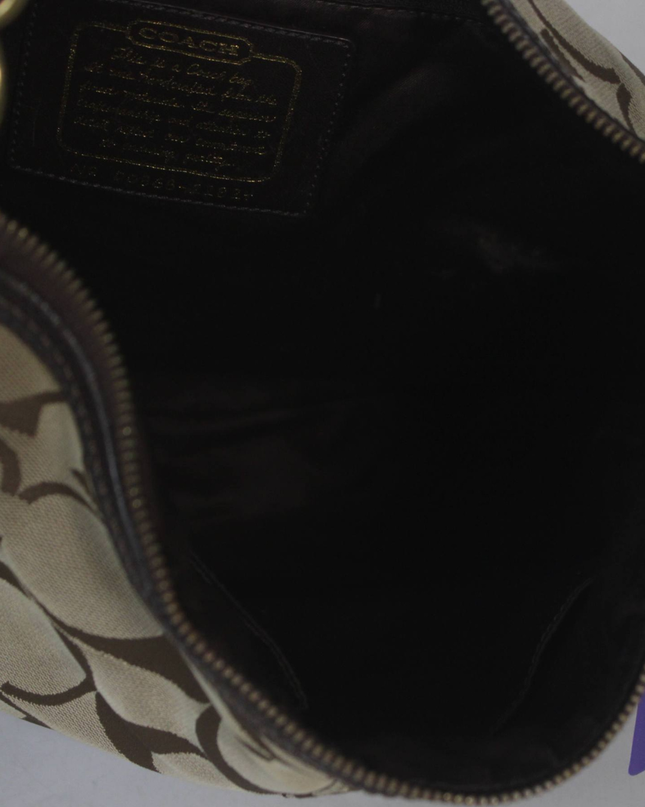 Coach Brown Signature Monogram Canvas Hobo Bag