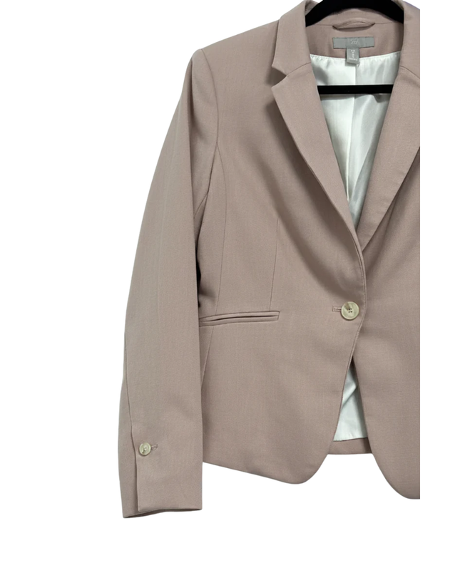 H&M Dusty Pink Tailored Single-Button Blazer