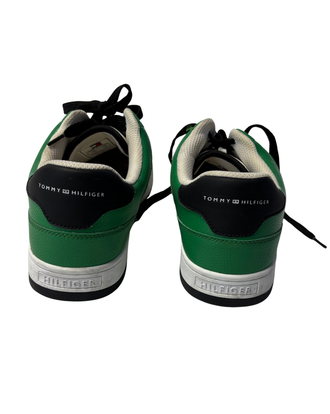 Tommy Hilfiger Green and White Men's Court Sneakers | EU 43